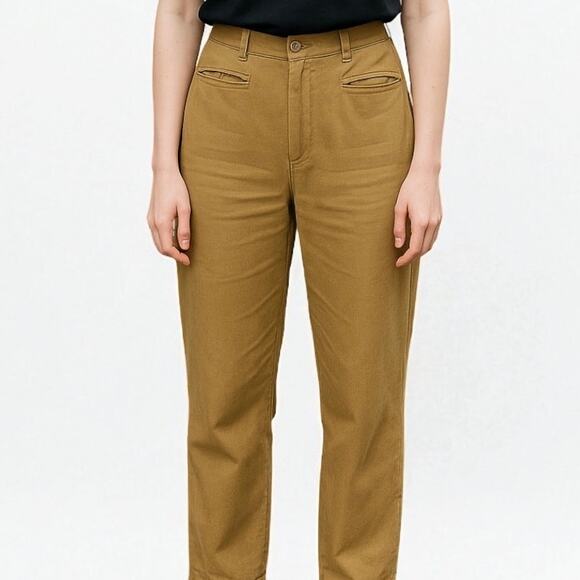 Pendleton Tencel Lyocell Pants Tan High Waist Trouser Straight Leg Size 12 - Picture 1 of 10